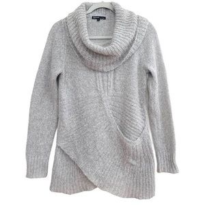 Berretti Faux Wrap Cowl Neck Wool Blend Sw…